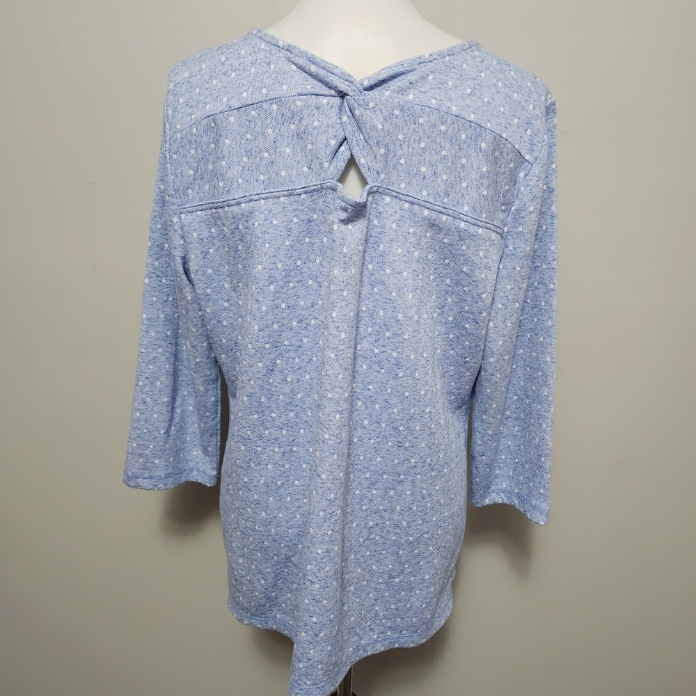 T By Talbots Chambray Polka Dot Twisted Cutout Ba… - image 4